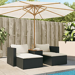 Avis Maison Chic Salon de jardin 5 pcs avec coussins | Ensemble de Table et chaises | Mobilier d'Extérieur noir résine tressée acacia -GKD27635