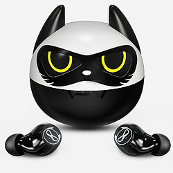 Chrono Écouteurs sans fil, écouteurs Bluetooth 5.0 in Ear avec design de dessin animé mignon Écouteurs HiFi stéréo Ture pour enfants Cadeau de cosplay adulte 36H Playtime Music avec micro intégré Étui de chargement portable(noir)