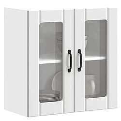 vidaXL Armoire murale de cuisine avec porte en verre Lucca blanc