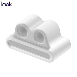 Imak Coque en silicone support de stockage anti-perte avec chargement sans fil blanc pour votre Apple AirPods Pro/AirPods (2019)/(2016)