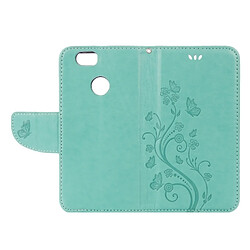 Wewoo Housse Étui vert pour Huawei nova Butterflies Love Fleurs Gaufrage en cuir Flip horizontale avec support et Slots de cartes Portefeuille & Longe pas cher