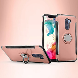 Wewoo Boitier magnétique de voiture anti-chute avec anneau de rotation d'armure pivotant à 360 degrés pour Xiaomi Pocophone F1 (or rose)