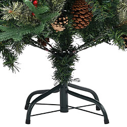 Avis vidaXL Sapin de Noël avec pommes de pin Vert 120 cm PVC et PE