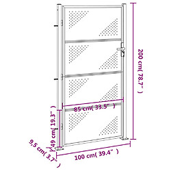 vidaXL Portail de jardin 100x200 cm acier inoxydable pas cher