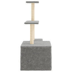 Avis Helloshop26 Arbre à chat meuble tour grimper jouet grattage grattoir escalade plateforme avec griffoirs en sisal clair 110 cm gris 02_0022550