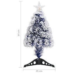 vidaXL Arbre de Noël artificiel pré-éclairé blanc/bleu fibre optique pas cher