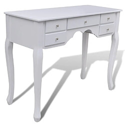 Acheter Helloshop26 Coiffeuse 93 x 39 x 74,5 cm avec miroir et tabouret 7 tiroirs blanc 02_0021269