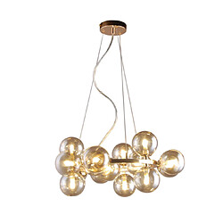 Luminaire Center Suspension Marbelio Verre,Acier Or,Cognac