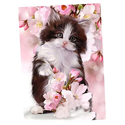 Acheter 5d rond diamant peinture peinture chat et fleur photo sticker mural