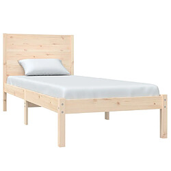 Avis Maison Chic Lit adulte - Lit simple Cadre de lit,Structure du lit Contemporain Bois de pin massif 100x200 cm -MN50058