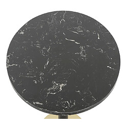 Acheter Pegane Table d'appoint ronde en métal doré et marbre noir - Diamètre 45 x Hauteur 51 cm