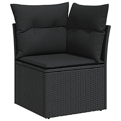 Acheter Maison Chic Salon de jardin 5 pcs avec coussins | Ensemble de Table et chaises | Mobilier d'Extérieur noir résine tressée -GKD66769