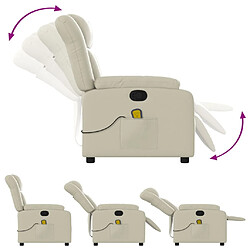 Acheter vidaXL Fauteuil inclinable de massage Crème Similicuir