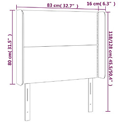 vidaXL Tête de lit avec oreilles Gris 83x16x118/128 cm Similicuir pas cher