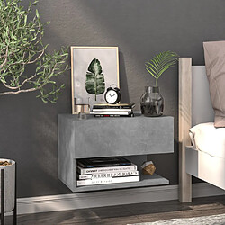 Maison Chic Table de chevet | Table de nuit murale Gris béton -GKD99369