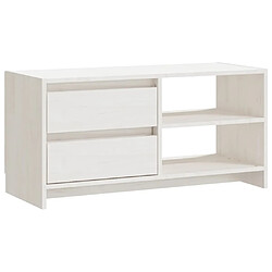 vidaXL Meuble TV Blanc 80x31x39 cm Bois de pin massif