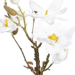 BigBuy Home Plante décorative Polyester Polyéthylène Fer 22 x 22 x 38 cm Magnolia