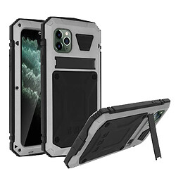 Avizar Coque iPhone 11 Pro Aluminium Silicone Support Vidéo Tank Series Argent