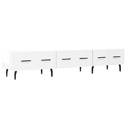 Maison Chic Meuble TV scandinave - Banc TV pour salon blanc brillant 150x36x30 cm bois d'ingénierie -MN33501