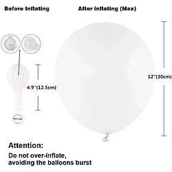 Acheter Euro Mega 50 PCS Ballons 12" Lumineux à LED Blanc Pur pour décoration de Mariage, fête de Mariage, pour la Saint-Valentin