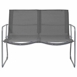 Maison Chic Salon de jardin 4 pcs - Table et chaises d'extérieur - Mobilier/Meubles de jardin Moderne Tissu et acier Gris -MN25681