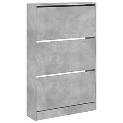 Avis vidaXL Armoire à chaussures gris béton 80x21x125,5cm bois d'ingénierie