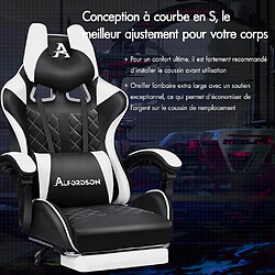 Acheter ALFORDSON Chaise de Jeu Bureau Racer Grand Coussin lombaire Siège en Cuir