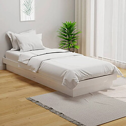 vidaXL Cadre de lit sans matelas blanc bois massif