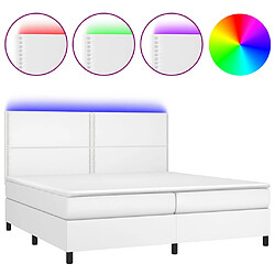 vidaXL Sommier à lattes de lit avec matelas et LED Blanc 200x200 cm