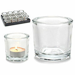 Gift Decor Bougeoir Transparent verre 6,5 x 6 x 6,5 cm (12 Unités)