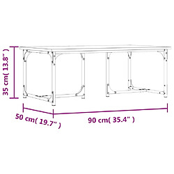 vidaXL Table basse Chêne marron 90x50x35 cm Bois d'ingénierie pas cher