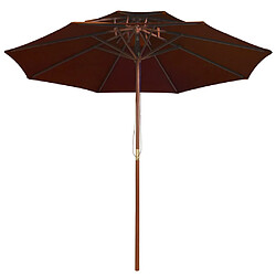 Helloshop26 Parasol double avec mât en bois terre cuite 270 cm 02_0008444