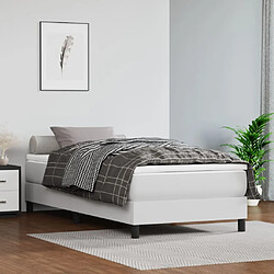 vidaXL Sommier à lattes de lit avec matelas Blanc 90x190 cm Similicuir