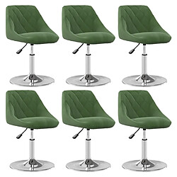 vidaXL Chaises pivotantes à manger lot de 6 Vert foncé Velours