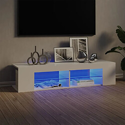 Maison Chic Meubles TV avec lumières LED - Banc TV pour salon blanc brillant 135x39x30 cm -MN43809