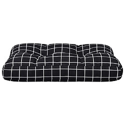 Acheter vidaXL Coussin de palette motif à carreaux noir 60x40x12 cm tissu