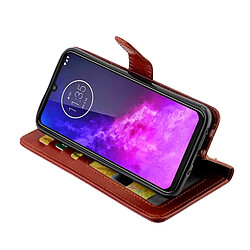 Wewoo Housse Coque Etui à Rabat Horizontal pour Motorola Moto One Zoom / One Pro Texture Crazy Horse avec support & emplacements de cartes & Portefeuille et cadre photo Marron pas cher