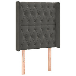 Avis Maison Chic Tête de lit scandinave à LED,meuble de chambre Gris foncé 83x16x118/128 cm Velours -MN23884