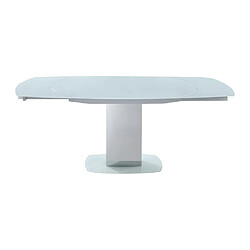 Avis Vente-Unique Table à manger extensible TALICIA - Verre trempé & métal - 6 à 8 personnes - Coloris Blanc