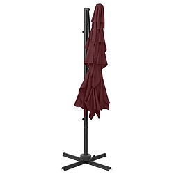 Maison Chic Parasol Jardin | Parasol à 4 niveaux avec mat en aluminium Bordeaux 250x250 cm - GKD52719 pas cher