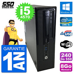 PC HP ProDesk 400 G1 SFF Intel Core i5-4570 RAM 8Go SSD 240Go Windows 10 Wifi - Occasion