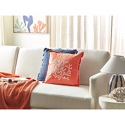 Beliani Coussin NORI Coton 45 x 45 cm Corail