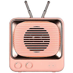 Universal Haut-parleur Bluetooth rétro, haut-parleur portable vintage portable portable fm radio mini-pink de haut-parleur