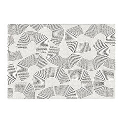 Vente-Unique Tapis à motifs arcs - 160 x 230 cm - Crème et noir - ADRANO