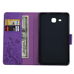 Acheter Wewoo Housse Étui Violet pour Samsung Galaxy Tab A 7.0 fleurs pressées motif papillon flip horizontal en cuir PU avec boucle magnétique & Titulaire & Slots de cartes Portefeuille