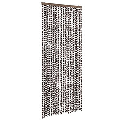 vidaXL Rideau anti-mouches marron et blanc 100x230 cm chenille