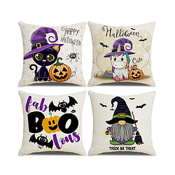 P116 4PCS 45 * 45cm Halloween motif dessin animé taie d'oreiller de vacances à la maison de décoration taie d'oreiller casse-coussin coussin coussin