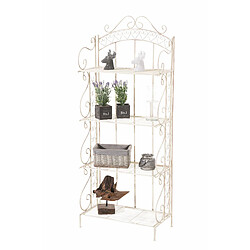 Decoshop26 Etagère de rangement design rustique piable 153x61 cm en métal crème vieilli 10_0003719 