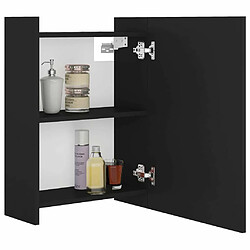 Acheter Maison Chic Armoire à miroir de salle de bain,Meuble de rangement,Meuble bas de bain Noir 62,5x20,5x64cm Aggloméré -GKD200907