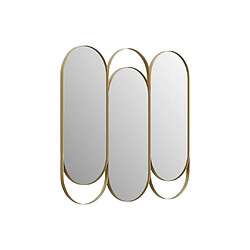 Vente-Unique Miroir triptyque art déco en métal - L.76 x H. 69.5 cm - Doré - JICHIMI